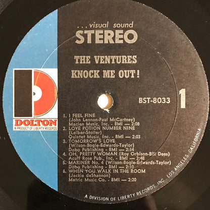 The Ventures : Knock Me Out! (LP, Album, RP, All)