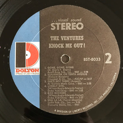 The Ventures : Knock Me Out! (LP, Album, RP, All)