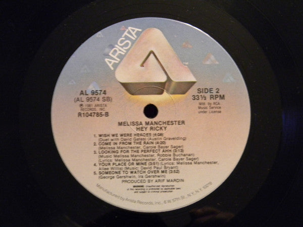 Melissa Manchester : Hey Ricky (LP, Album, Club)