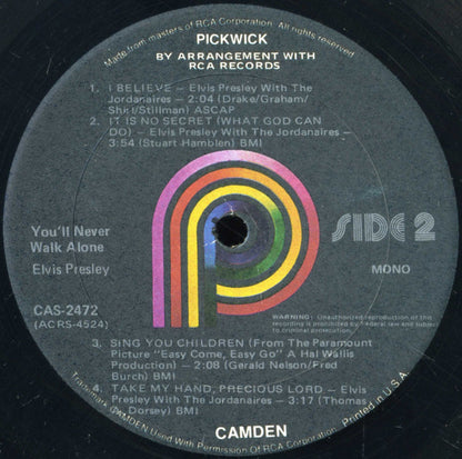 Elvis Presley : You'll Never Walk Alone (LP, Album, Comp, Mono, RE)