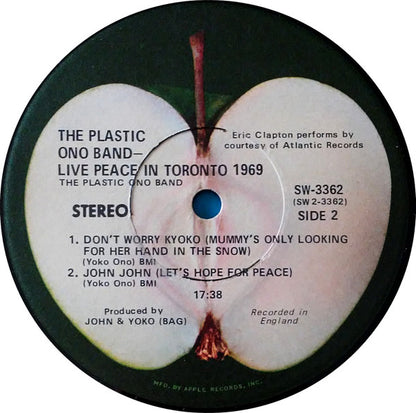 The Plastic Ono Band : Live Peace In Toronto 1969 (LP, Album, Jac)