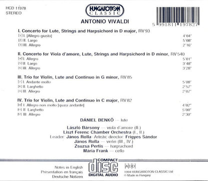 Antonio Vivaldi / Liszt Ferenc Chamber Orchestra : Lute Concertos & Trios (CD)