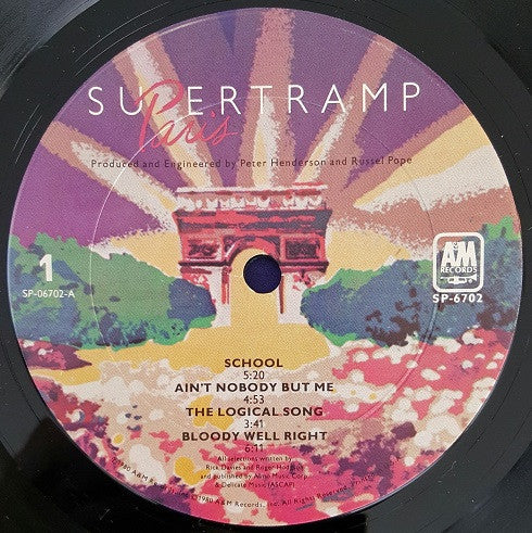 Supertramp : Paris (2xLP, Album, San)