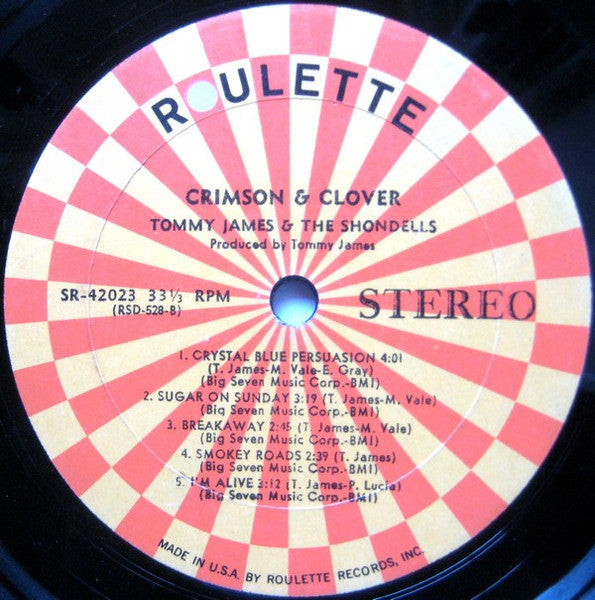 Tommy James & The Shondells : Crimson & Clover (LP, Album, Abb)