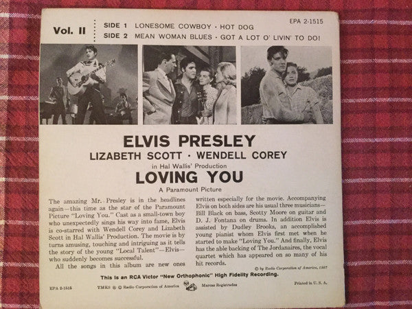 Elvis Presley With The Jordanaires :  Loving You Vol. II (7", EP, Roc)
