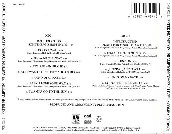 Peter Frampton : Frampton Comes Alive! (2xCD, Album, RE)