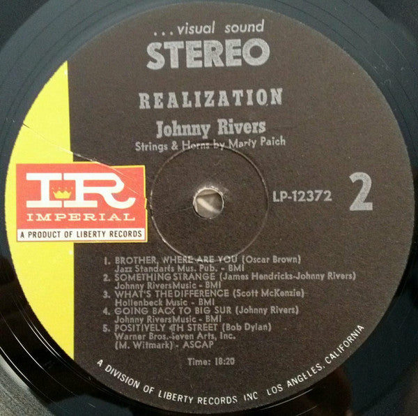 Johnny Rivers : Realization (LP, Album, RP, Gat)